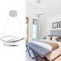 CHYING Modern Pendant Light with Irregular Ring Lights 40W LED Adjustable Chandelier 39.4 inch Ceiling Light Fixture for Dining Room Bedroom Living Room 39.4in Chrome
