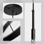 Modern Black LED Chandelier with Hanging Pendant Lighting Ceiling Light Fixtures for Living Room Dining Room Kitchen Island Bedroom (11.8 Inches) - Cool Light, 6000 K, 20W, 2400lms