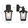 Home Luminaire 31703 Spence 1-Light Outdoor Wall Lantern with Seeded Glass and Built-in GFCI Outlets, Black