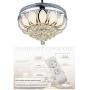 Luxury Modern Crystal Chandelier Ceiling Fan Lamp Folding Ceiling Fans With Lights Chrome Ceiling Fan With Light Dining Room Decorative with Remote Control (Support Dimming)