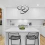 Modern LED Pendant Light, Chic Irregular Ring Chandelier Contemporary Adjustable Hanging Light for Living Dining Room Bedroom, 32W 4000K Neutral White, Matte Black
