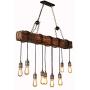 10 Lamps Retro Wooden Chandelier Old-Fashioned Country Chandelier Industrial Hanging Light Can Be Adjusted Freely Old Wooden Chandelier Suitable for Dining Table Kitchen Bar Island Billiard Room