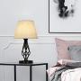 Table Lamp Set of 2, Nightstand Bedside Lamp for Bedroom, Black Marble Lamp Pairs with Linen Lampshade, Desk Reading Lamp for Living Room, Dressers