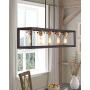 Zeyu 5-Light Kitchen Island Lighting, Modern Linear Pendant Light Fixture, Oil Rubbed Bronze and Gold Finish with Clear Glass, 013-5 ORB+BG
