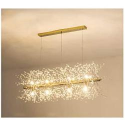 CROSSIO Modern Firework Crystal Chandelier, Dandelion LED Ceiling Light, Gold Stainless Steel 12 Lights Pendant Lighting Fixtures Chandeliers for Kitchen Dining Room Bedroom (36'' Dandelion Chandelier)