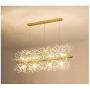 CROSSIO Modern Firework Crystal Chandelier, Dandelion LED Ceiling Light, Gold Stainless Steel 12 Lights Pendant Lighting Fixtures Chandeliers for Kitchen Dining Room Bedroom (36'' Dandelion Chandelier)