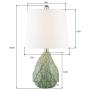 Maxax Table Lamps Ceramic Nightstand Lamps Set of 2 with White Shade Bedside Desk Lamps for Bedroom, Living Room, Office,Green Finish