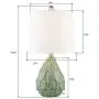 Maxax Table Lamps Ceramic Nightstand Lamps Set of 2 with White Shade Bedside Desk Lamps for Bedroom, Living Room, Office,Green Finish
