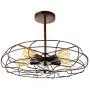 Semi Flush Mount Ceiling Light - BAYCHEER Vintage Pendant Lights Industrial Chandelier Black Metal Cage Hanging Fixture with 5 E26 Bulb Base for Hallway,Restaurant,Warehouse,Barn,Living Room,Rust