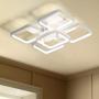 Leniure White Square LED Light Ceiling Lamp Chandelier Lighting Fixture 18'' Wide 18'' Deep 6'' High, Dimmiable