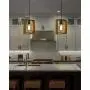 Ken & Ricky Kitchen Island Lighting, Farmhouse Pendant Light, Vintage Ceiling Hanging Light Fixture for Dining Room Kitchen, Metal Black with Solid Wood Frame