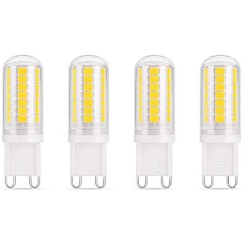 G9 LED Bulb 40W Equivalent, 5000K Bright White, Dimmable(0-100%), AIELIT 4-Watt Bi-Pin Base LED Bulbs for Bathroom Crystal Chandelier, Pendant Lamp, Home Decoration, 4-Pack