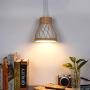 MUZILAN Rattan Hanging Pendant Lighting fixtures, 15.4 x 8.8 x 3.9 in,Dining Room Lighting fixtures Hanging, Weaving Natural Ceiling Hanging Light for Dining Room Living Room