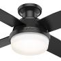 Hunter Dempsey Low Profile Indoor / Outdoor Ceiling Fan with LED Light and Remote Control, 44'', Matte Black