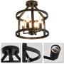 UOFUS Metal Semi Flush Mount Ceiling Light Fixture ,4 Candle Holder Lights Rustic Chandelier ,Farmhouse Lighting for Living Room Bedroom Kitchen Hallway UOFUS Metal Semi Flush Mount Ceiling Light Fixture ,4 Candle Holder Lights Rustic Chandelier ,Farmhouse Lighting for Living Room Bedroom Kitchen Hallway