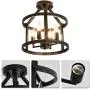 UOFUS Metal Semi Flush Mount Ceiling Light Fixture ，4 Candle Holder Lights Rustic Chandelier ，Farmhouse Lighting for Living Room Bedroom Kitchen Hallway