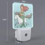 Mermaid Tail Girl Rainbow Unicorn - Night Light - Plug-in LED Nightlights - Auto Dusk-to-Dawn Sensor Lamp for Bedroom Bathroom Kitchen Hallway Stairs