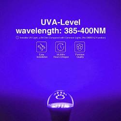 Onforu LED Black Lights Bulb, 7W A19 E26 Bulb, 385-400nm, Glow in The Dark for Blacklight Party, Body Paint, Fluorescent Poster, Neon Glow ( 2 Pack )