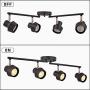 TeHenoo 4-Light Track Lighting Fixtures,Adjustable Track Heads, Foldable LED Track Ceiling Light for Kitchen, Office,Dining Room,Bar,Black