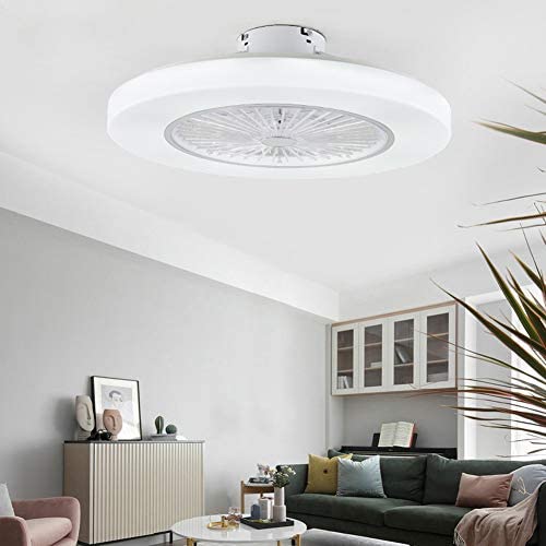 Orillon 22 Thin Modern Ceiling Fan with Light for Indoor Kitchen Bathroom Bedroom,Remote LED 3 Color Lighting Low Profile Flush Mount Quiet Electric Fan with 4 ABS Blades and Plastic Cover,White