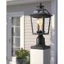 Beionxii Outdoor Post Lights | Exterior Post Lantern Pillar Light with 3-inch Pier Mount Adapter, Sand Textured Black with Clear Glass - A329P-2PK