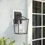 Emliviar Outdoor Porch Lights 2 Pack Wall Mount Light Fixtures, Black Finish with Clear Glass, 20065B1-2PK