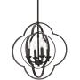 VINLUZ Modern Globe Chandeliers Farmhouse 4-Light Oil Rubbed Bronze Metal Kitchen Island Pendant Lighting, Industrial Ceiling Hanging Lamp for Dining Room Bedroom Hallway