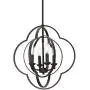 VINLUZ Modern Globe Chandeliers Farmhouse 4-Light Oil Rubbed Bronze Metal Kitchen Island Pendant Lighting, Industrial Ceiling Hanging Lamp for Dining Room Bedroom Hallway