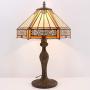 Tiffany Lamp Yellow Hexagon Stained Glass Shade Antique Zinc Base Mission Style Table Read Lighting W12H18 Inch S011 WERFACTORY LAMPS Living Room Bedroom Study Coffee Bar Bedside Desk Art Crafts Gifts