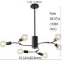 Black Sputnik Chandelier Vintage Metal Semi Flush Mount Ceiling Light Modern Style Chandelier 6 Lights Sputnik Lighting by Xilicon