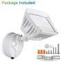 JJC Security Lights Outdoor Flood Light LED Dusk to Dawn Photocell Sensor Waterproof 28W(250W Equiv.)5000K-Daylight 3400LM DLC Certified&ETL-Listed White