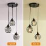 Garwarm Pendant Lighting with Spring Cage Vintage Adjustable Hanging Lighting Fixture 3-Lights Black Pendant Light for Kitchen Island Dining Room Foyer Farmhouse Bar