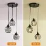 Garwarm Pendant Lighting with Spring Cage Vintage Adjustable Hanging Lighting Fixture 3-Lights Black Pendant Light for Kitchen Island Dining Room Foyer Farmhouse Bar