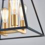 Saint Mossi Black and Gold Chandelier with 4 Lights,Metal Island Lighting,Farmhouse Industrial Country Hanging Pendant Light Fxiture for Living Room,W14''xH60'' with Adjustable Rods