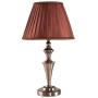 Costzon Bedside Table Lamp, Traditional Elegant Steel Base, Antique Style with Champagne Fabric Shade Bulb for Bedroom Living Room Coffee Desk Lamp, Include LED Bulb, Cord (Brass)