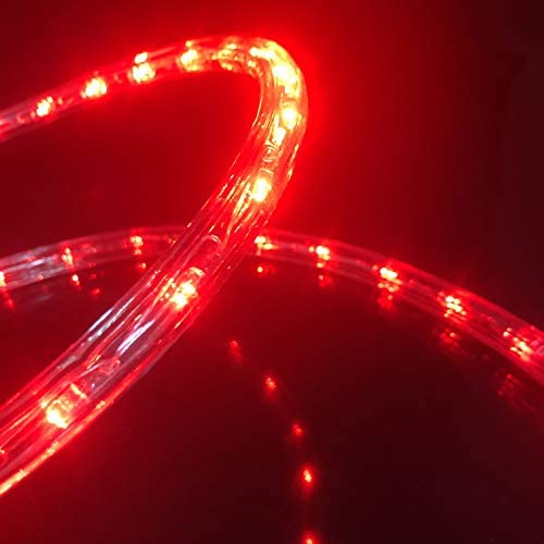 18Ft LED Flexible Rope Lights Kit, Indoor/ Outdoor Lighting, Home, Garden, Patio, Shop Windows, Christmas, New Year, Wedding, Birthday, Party, Event (Red)