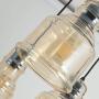 SAM Vintage Kitchen Chandelier, 3-Lights Island Cognac Glass Cluster Pendant Chandelier Antique, Antique Black Finish Ceiling Lights for Dining Room, Cafe, Bar