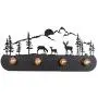 CraftThink Vintage Style Wall Light, Industrial Elk Design Wall Lamp Wall Mount Lighting Wrought Iron 4 Heads Sconce Light in Black for Hallway Bar Dining Living Room Restaurant Foyer Bedside lamp