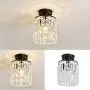 Semi Flush Mount Crystal Chandelier，Modern Black Ceiling Light Fixture，Ceiling Lamp for Farmhouse Hallway Entryway Kitchen Dining Room Closet