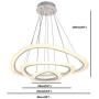 Ziplighting Modern LED Chandelier Pendant Light with Triangle Ring Adjustable Pendant Light Ceiling Fixture Contemporary for Bedroom Living Room Dining Room Kitchen Island with Remote Control (White)