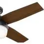 Hunter Dempsey Low Profile Indoor / Outdoor Ceiling Fan with LED Light and Remote Control, 44'', Matte Black