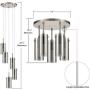 Effimero 5 Light Fixture Multi Pendant Lighting | Brushed Nickel Cluster Chandeliers for Dining Rooms, Polished Smoked Glass Shade LL-C45-SMK-1BN