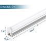 (Pack of 6) Barrina LED T5 Integrated Single Fixture, 4FT, 2200lm, 4000K (Daylight Glow), 20W, Utility Shop Light, Ceiling and Under Cabinet Light, Corded Electric with Built-in ON/Off Switch