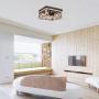 Eyassi Flush Mount Ceiling Lights Fixtures, Farmhouse 4-Light Wooden Close to Ceiling Lighting Black Ceiling Lamp for Kitchen Island Living Room Bedroom Hallway Laundry Entryway