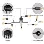 NIUYAO Vintage Semi Flush Mount Ceiling Light Fixture Industrial Sputnik Chandelier Wrought Iron 8 Edison Lights Hanging Fixture Pendant Lighting for Dining Room Kitchen Living Room Lighting (Black)