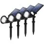 Techwood Solar Lights Outdoor,180°Adjustable Solar spot Lights,Upgraded Waterproof 2-in-1 Wireless Spotlights,Auto On/Off Landscape Lights with Sensor for Garden,Yard, Patio,Driveway,4 Pack(White)