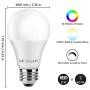 Smart WiFi Light Bulbs, LED Color Changing Lights, Works with Alexa & Google Home, RGBW 2700K-6500K, 60 Watt Equivalent, Dimmable with App, A19 E26, No Hub Required, 2.4GHz WiFi (2 Pack)