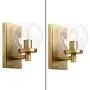 Pathson Vintage Wall Sconce, Industrial Bathroom Vanity Light with Globe Glass, Indoor Wall Lamp Fixtures for Hallway Kitchen Bedroom