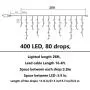 Joomer LED Icicle Lights,400 LED 26ft 8 Modes with 80 Drops,Icicle Fairy Lights with Timer Function, Waterproof Connectable Outdoor String Lights for Holiday, Christmas, Wedding Decorations (Blue)