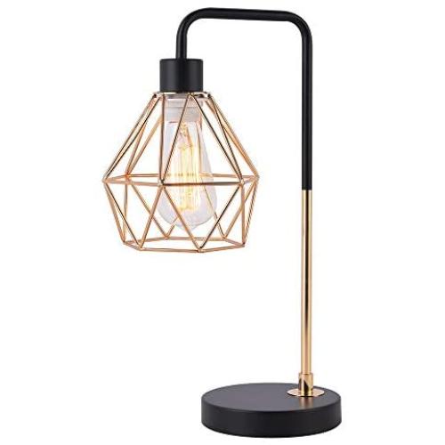 COTULIN Bedside Table Lamp,Delicate Design Gold Desk Lamp for Living Room Bedroom End Table,Modern Vintage Industrial Edison Table Lamp for Office Study